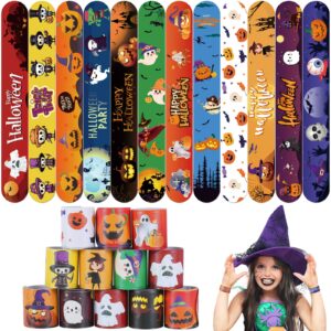 halloween slap bracelets 36 pcs bulk party favors for kids pumpkin ghost snap bracelet party supplies halloween goodie bag fillers classroom prizes toys halloween gifts for girls boys