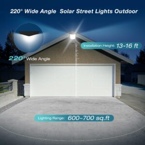 2000W Solar Street Lights Outdoor, Wide Angle Solar Lights Outdoor Waterproof Solar Street Light Dusk to Dawn, Solar Parking Lot Lights Commercial for Outside Backyard