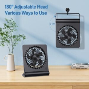 JOSTRY Desk Fan USB Powered with 3 Speeds Adjustable Strong Wind, Ultra Quiet Mini Personal Fan USB-C Corded Powered,220° Tilt Folding Plug In USB Fan