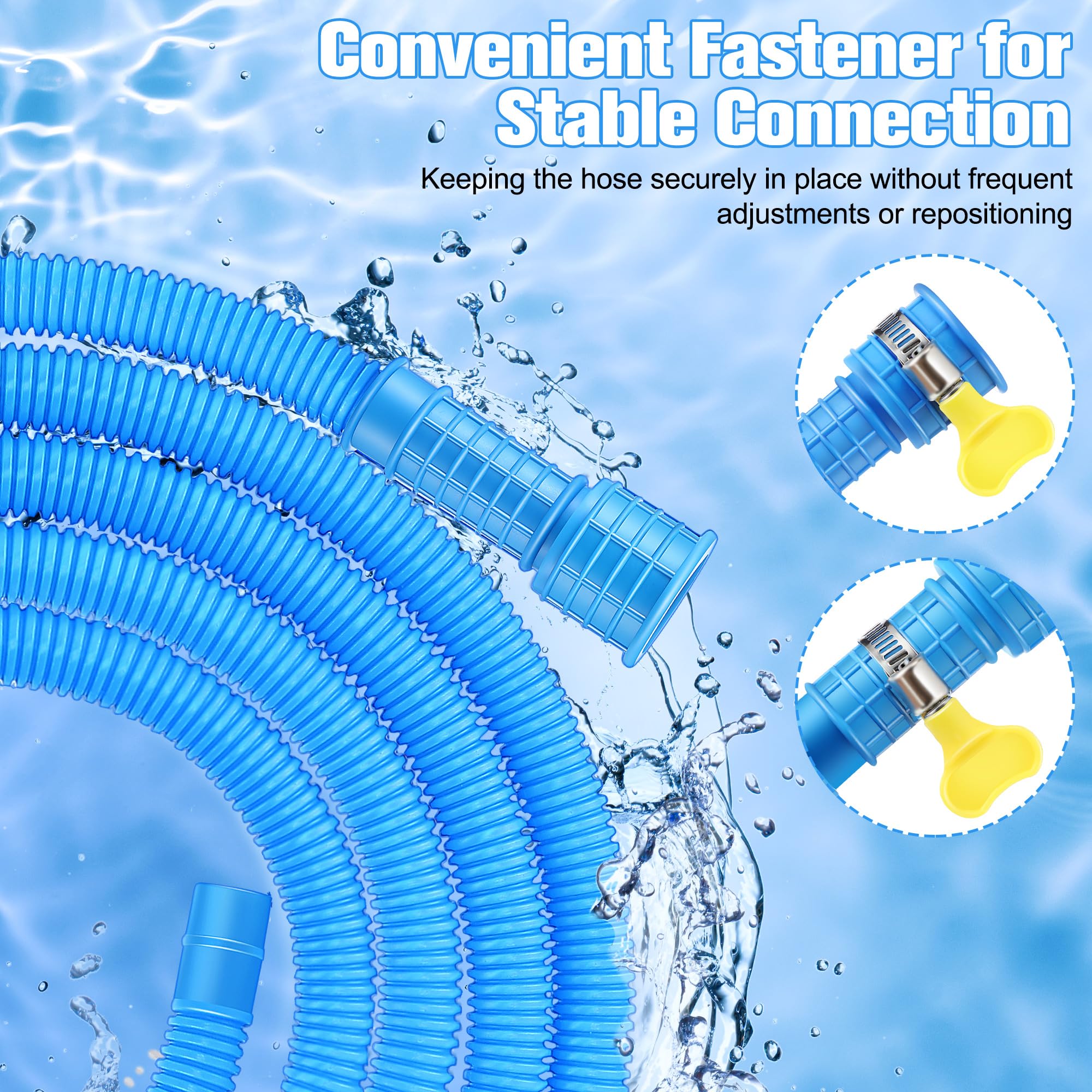 Saillong Patent Pending Dehumidifier Drain Hose, Flexible Universal Drain Hose with Cuttable Rubber Adapter and Connect Clamp, Hose Replacement for Dehumidifiers, Air Conditioners (6.5 Feet)