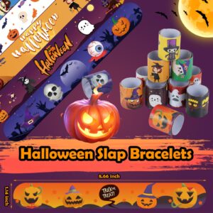 Halloween Slap Bracelets 36 PCS Bulk Party Favors for Kids Pumpkin Ghost Snap Bracelet Party Supplies Halloween Goodie Bag Fillers Classroom Prizes Toys Halloween Gifts for Girls Boys