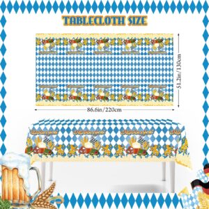 kawaarashi 4 Pieces Oktoberfest Tablecloths, Blue and White Checkered Party Table Cover for Oktoberfest Party Favors Supplies Decoration 87 x 52 Inch