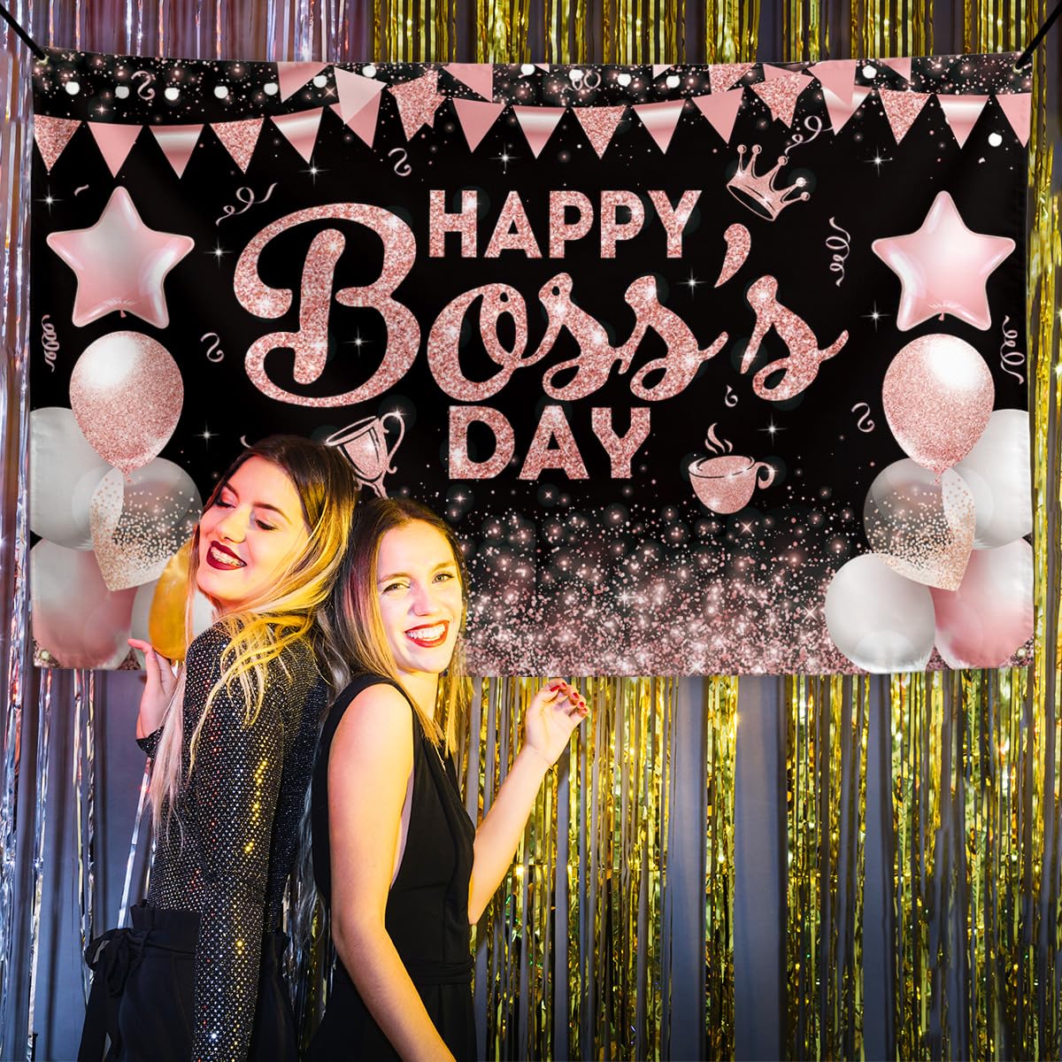 Boss Day Decorations Happy Boss Day Backdrop Boss's Day Banner Boss Lady Decor Happy Boss Day Decoration for Office