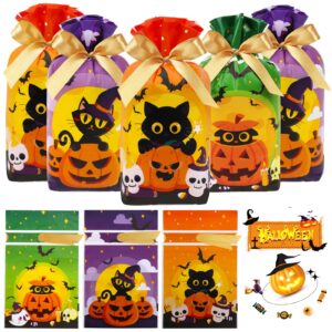 hrx package 50pcs halloween treat bags, 5.8x9x2.4 inch drawstring candy bags small goodie bags for trick or treat