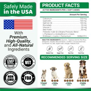 Dog Allergy Relief Chews - Dog Itching Skin Relief Treatment Pills - 170 Treats - Itchy and Paw Licking - Anti-Itch - Dry Skin & Hot Spots Omega 3 Fish Oil Skin & Coat Supplement - Beef Liver Flavor