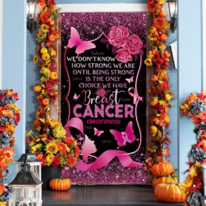 Breast Cancer Decorations Breast Cancer Awareness Door Cover October Pink Ribbon Decor Breast Cancer Decorations for Home Office Party