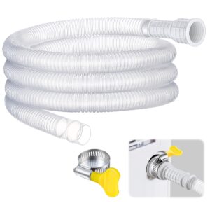 saillong patent pending dehumidifier drain hose, flexible universal drain hose with cuttable rubber adapter and connect clamp, hose replacement for dehumidifiers, air conditioners(clear,6.5 feet)