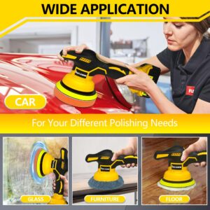 Cordless Car Buffer Polisher for Dewalt 20V Battery, 6 Inch Portable Orbital Buffer Polisher Kit, 8 Variable Speed Car Polisher for Car Detailing/Polishing/Waxing (Battery Not Include)