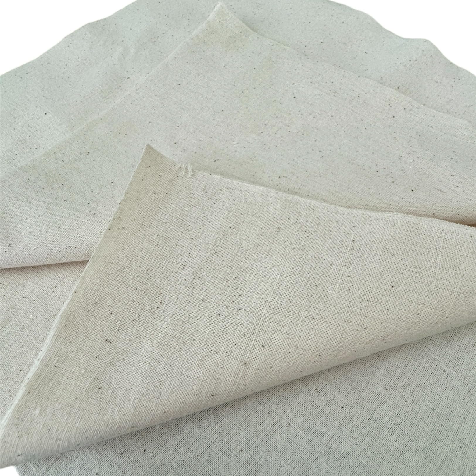 F as in Fabric Light Weight 100% Cotton Muslin Fabric Square Bundles, Unbleached Squares, Precut, Embroidery Squares (Natural, 10"x10" 15 Pieces)