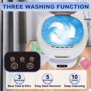 Portable Washing Machine, 15L Large Capacity New Model, Mini Washing Machine with Spin Dryer, Small Foldable Laundry Washer for Travel, Dorm, Capming, Apartment, Socks, Underwear, Baby Clothes, Grey