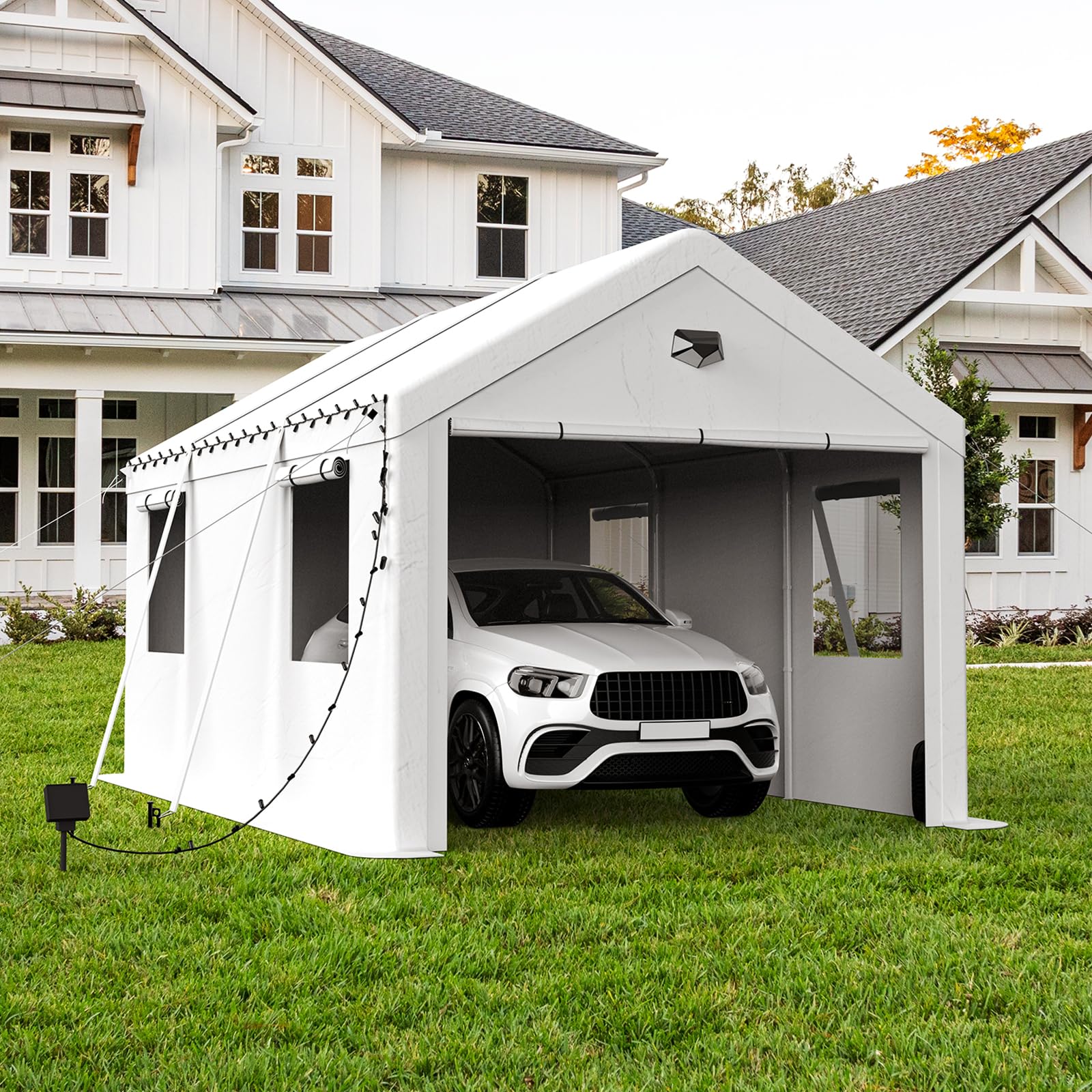 Carport Canopy 10x16 Heavy Duty, Carport Canopy, Portable Car Port Garage, Car Shelter All Weather, White