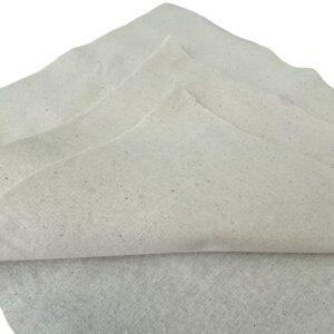 F as in Fabric Light Weight 100% Cotton Muslin Fabric Square Bundles, Unbleached Squares, Precut, Embroidery Squares (Natural, 10"x10" 15 Pieces)