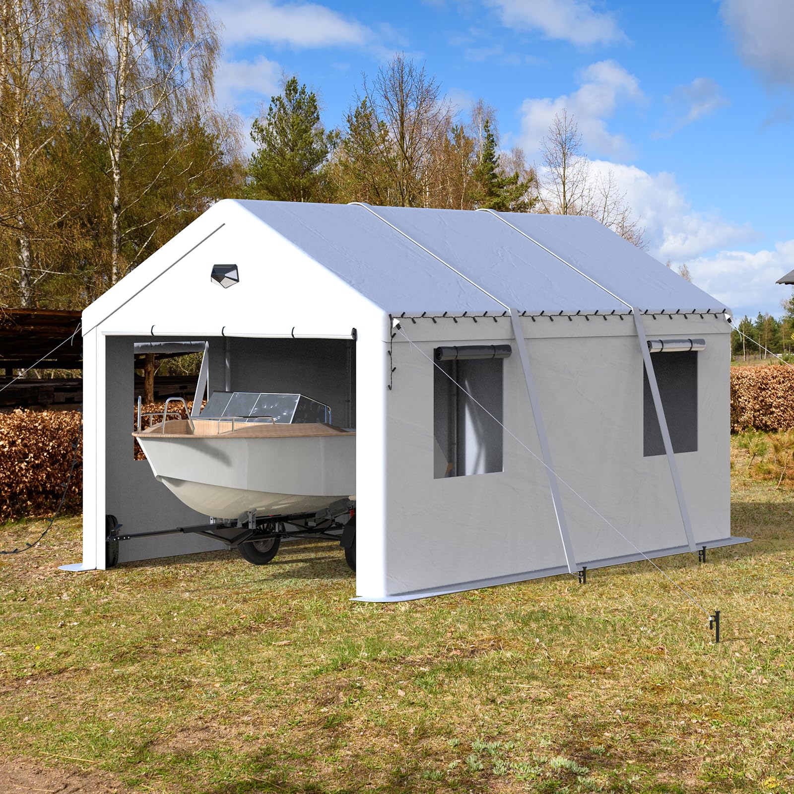 Carport Canopy 10x16 Heavy Duty, Carport Canopy, Portable Car Port Garage, Car Shelter All Weather, White