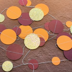 Fall Birthday Party Decorations/Fall Bridal Shower Decorations Thanksgiving Party Decorations Burgundy Orange Gold Circle Paper Garlands/Fall Party Decorations