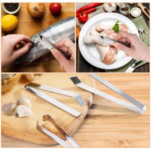 3pcs Stainless Steel Garlic Peeler, Diagonal Tweezers, Vegetables Peeler Garlic Skin Remover, Fish Bone Tweezers, Chicken, Duck, Meat Hair Extractor Portable Garlic Peeling Clips