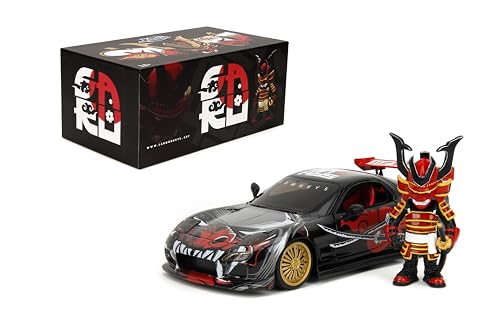 Jada Toys Lab Monkeys 1993 Mazda RX-7 with Saru Figure - 1:24 Diecast Car - Collectible Car Model - Premium Details, Limited Artist Edition - Collector Toys for Adults