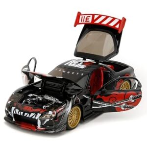 Jada Toys Lab Monkeys 1993 Mazda RX-7 with Saru Figure - 1:24 Diecast Car - Collectible Car Model - Premium Details, Limited Artist Edition - Collector Toys for Adults