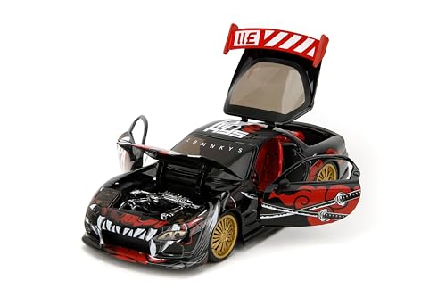 Jada Toys Lab Monkeys 1993 Mazda RX-7 with Saru Figure - 1:24 Diecast Car - Collectible Car Model - Premium Details, Limited Artist Edition - Collector Toys for Adults