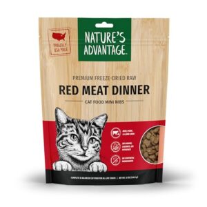 Nature's Advantage Freeze-Dried Raw Red Meat Dinner Cat Food Mini Nibs, 12 oz | Grain Free, High Protein Nutrition