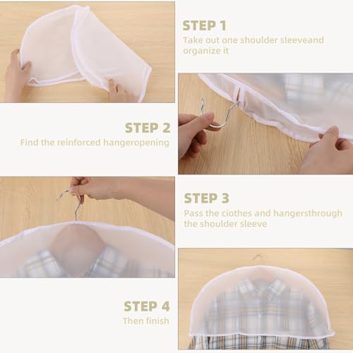 10 Pcs Shoulder Covers 23.2 X 11.6 X 1.9 Inches Breathable Clothes Dust Protectors Suit Shoulder Covers Garment Cover for Hanging T Shirt Jacket Wedding Dress Gown