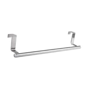 over the door towel rack - stainless steel over door towel rack bar holders for fit on over cabinet | kitchen cabinet towel holder | door hanger hooks for hanging, bathroom