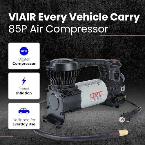 VIAIR Digital EVC85P - Portable Air Compressor Tire Inflator for Car, SUV & Truck | Preset Automatic Shut Off Feature | 12V Road Tire Pump Air Compressor 60 PSI