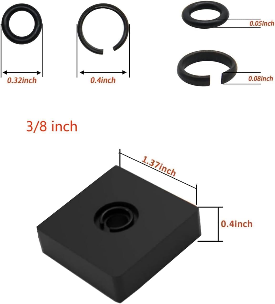 (10+10Sets) 1/2” and 3/8" Impact Retaining Ring Clip Friction Ring with O-Ring for Milwaukee Electric/Pneumatic Type Impact Wrench, Retainer Ring Anvil Install Tool Included