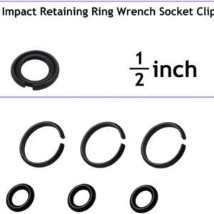 (10+10Sets) 1/2” and 3/8" Impact Retaining Ring Clip Friction Ring with O-Ring for Milwaukee Electric/Pneumatic Type Impact Wrench, Retainer Ring Anvil Install Tool Included