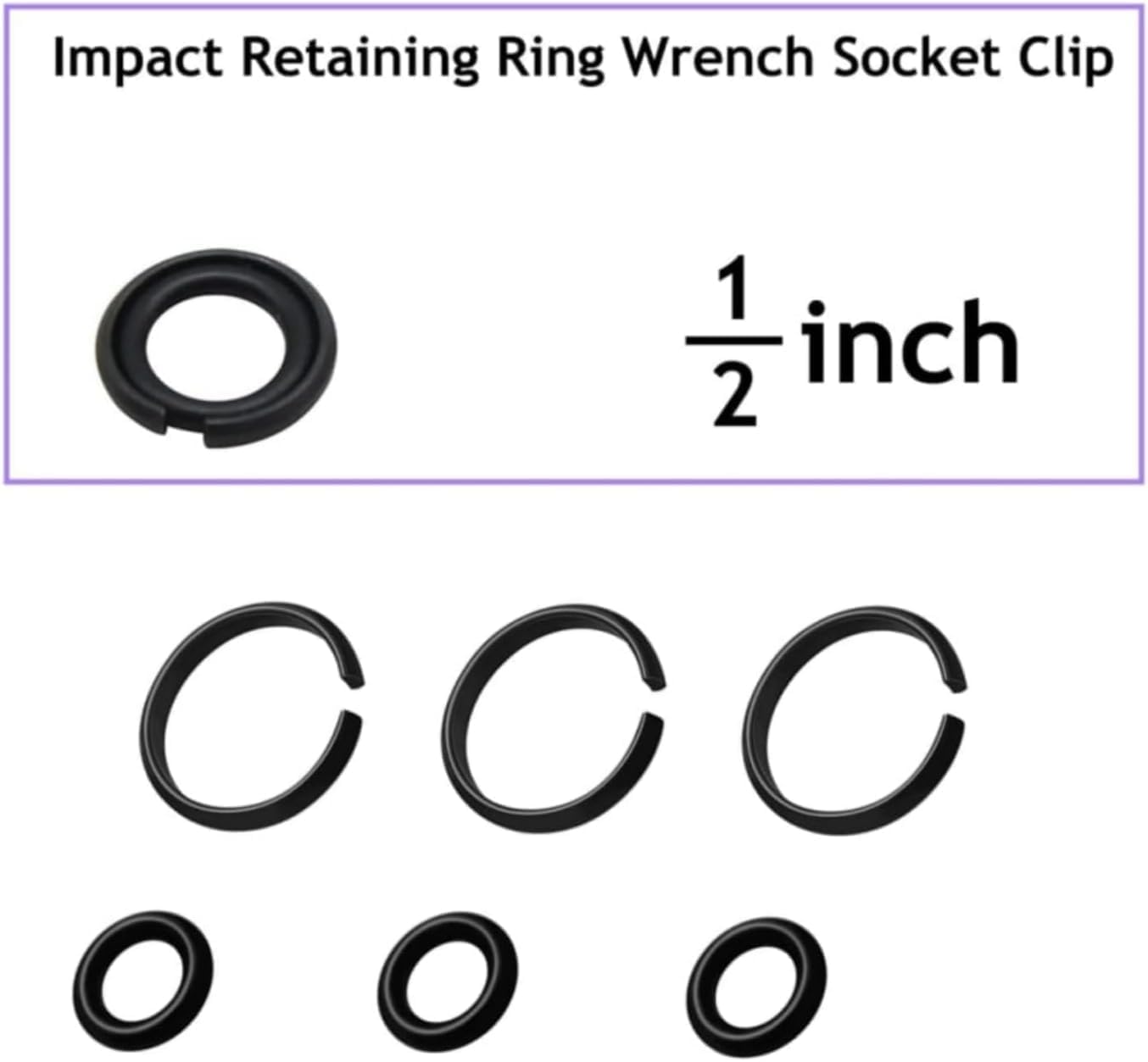 (10+10Sets) 1/2” and 3/8" Impact Retaining Ring Clip Friction Ring with O-Ring for Milwaukee Electric/Pneumatic Type Impact Wrench, Retainer Ring Anvil Install Tool Included