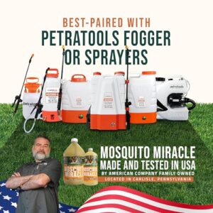 PetraMax Mosquito Miracle - Mosquito Spray for Yard, Mosquito Killer - Mosquito Fogger Liquid, Pet and Kid Safe Mosquito Yard Spray, Tested Formula - Mosquito Fogger Outdoor Spray, 32Oz