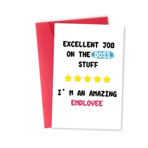 xiangqiankan funny boss day cards gifts for boss women men, happy boss’s day card gifts for him her, boss appreciation card for leader mentor, funny thank you boss cards