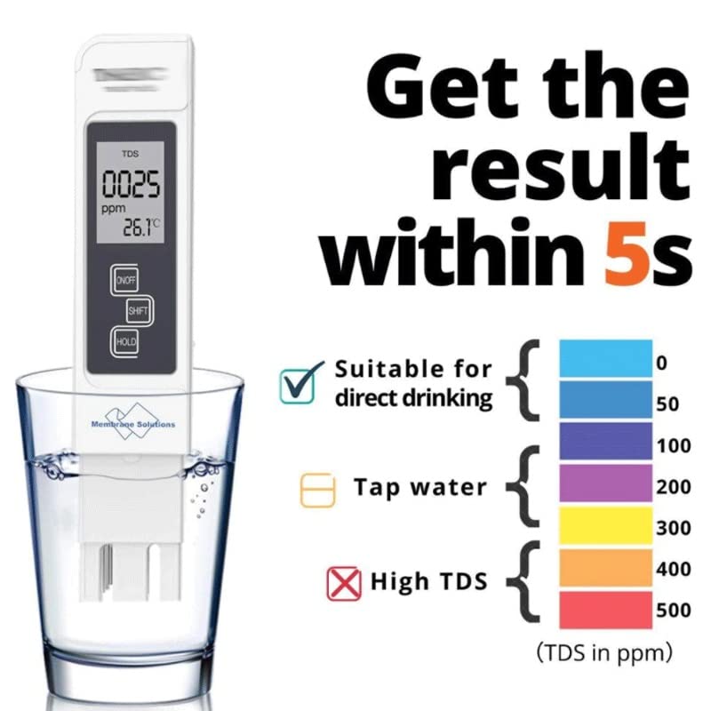 NANZANG Digital Water Quality Tester TDS EC Meter Range 0-9990 Multifunctional Water Purity Temperature Meter TEMP PPM Tester