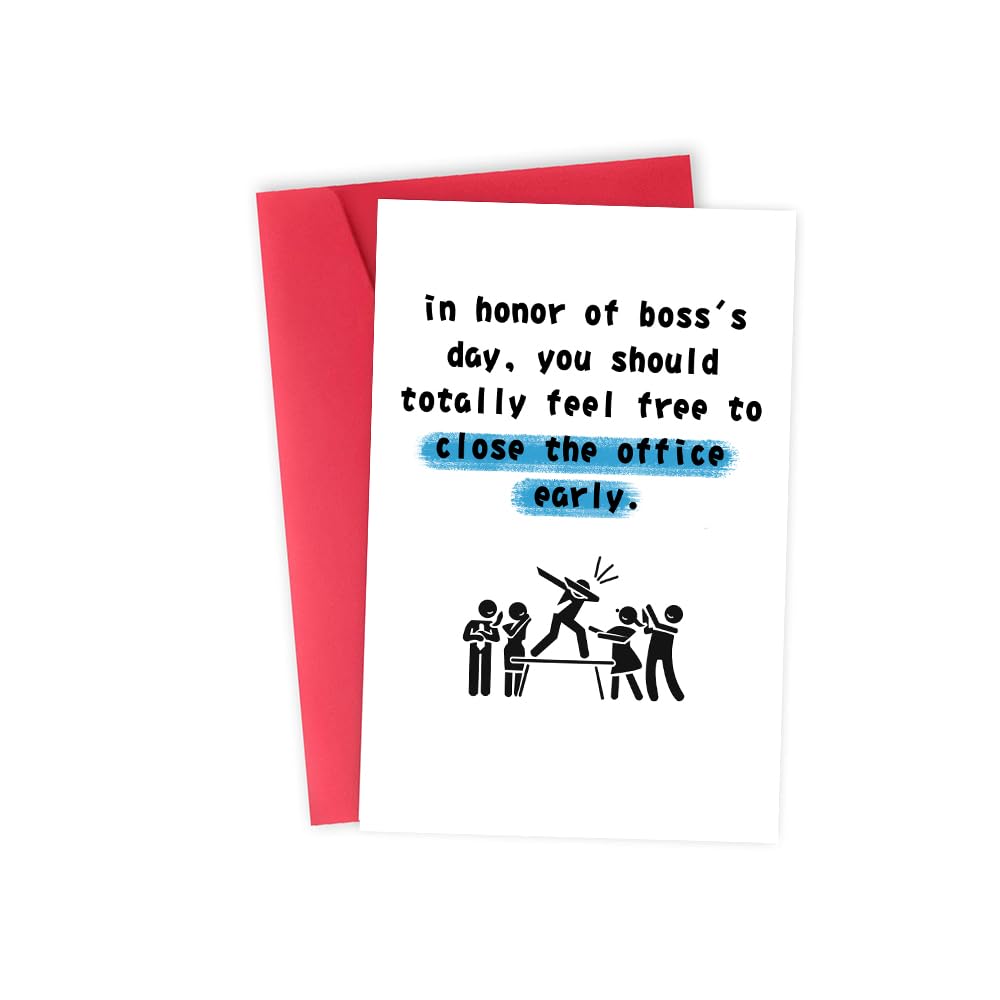 xiangqiankan Funny Boss's Day Card Gifts for Boss, Happy Boss's Day Card Gifts for Men Women, Thank You Boss Card Gifts, Hilarious Birthday Card Gifts for Boss Bash boss.