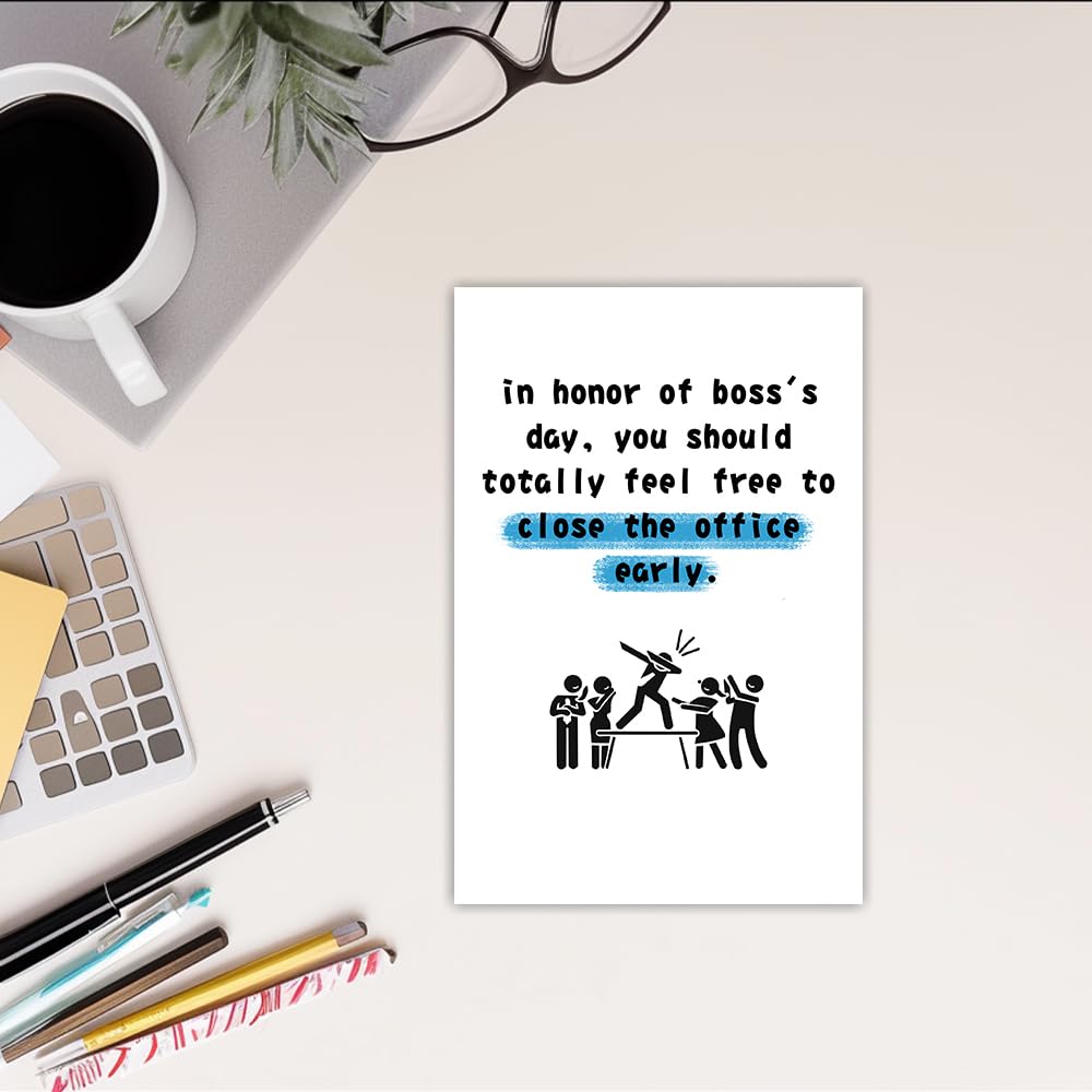 xiangqiankan Funny Boss's Day Card Gifts for Boss, Happy Boss's Day Card Gifts for Men Women, Thank You Boss Card Gifts, Hilarious Birthday Card Gifts for Boss Bash boss.