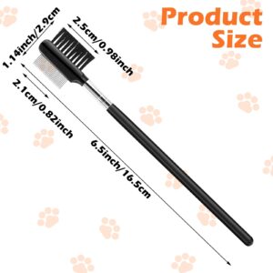 Gjinxi 3 PCs Dog Eye Comb Tear Stain Remover, Double Sided Pet Grooming Facial Comb, Soft and Bristles Flea Tick Removal Brush, Multipurpose Tool Small Cat Puppy Removing Crust Mucus and Flea