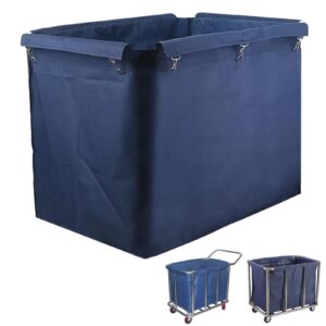 wxxshgdw industrial laundry cart replacement bag, removable waterproof liner bag, waterproof high capacity thickened commercial cloth cleaning cart bag, for rolling laundry basket, laundry cart(blue)