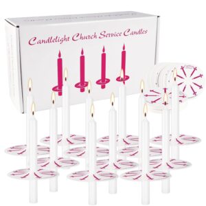 100 pcs odorless Taper Candles, White, Handheld with drip Protection, 5 inches, Church Prayer Candles, Sabbath Candles, Religious Candles……