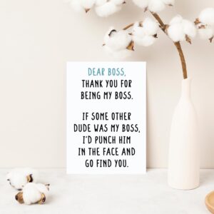 COLINHELIN Lovely Boss Thank You Card For Him, Funny Boss Day Card for Boss Men, Appreciation Card for Male Boss Leader, Boss Day Gift for Boss, Female Boss Card For Him, Boss Birthday for Him Men