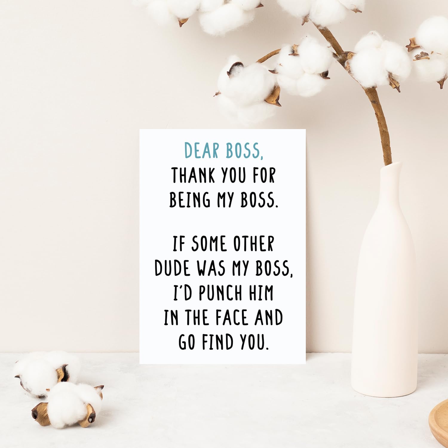 COLINHELIN Lovely Boss Thank You Card For Him, Funny Boss Day Card for Boss Men, Appreciation Card for Male Boss Leader, Boss Day Gift for Boss, Female Boss Card For Him, Boss Birthday for Him Men