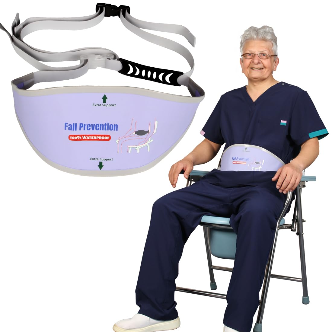 Ehucon Elderly Shower Chair Seat Anti-Slip Belt,Universal Bath Bench Buckle Strap Nursing Care Supplies for Disabled Patient Care, Fall Prevention