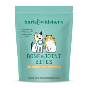 dr. mercola bark & whiskers bone & joint bites, 6.34 oz. (180 g), 1 bag, supports joint comfort and mobility, veterinatrian formulated, non-gmo