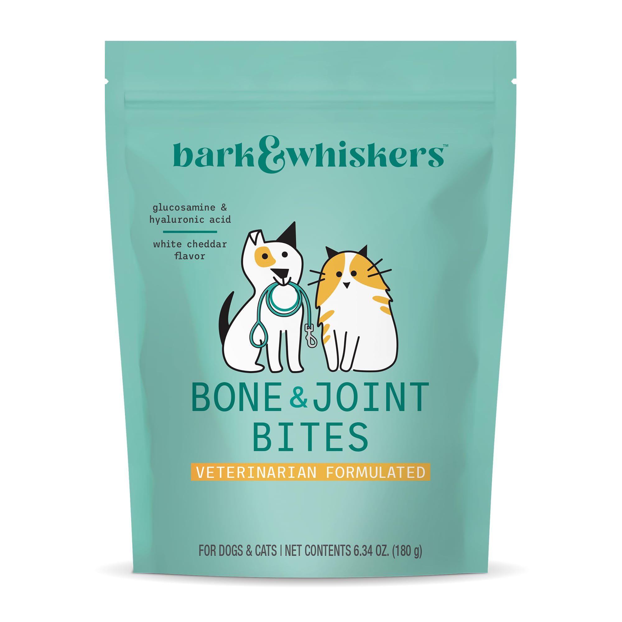 Dr. Mercola Bark & Whiskers Bone & Joint Bites, 6.34 Oz. (180 g), 1 Bag, Supports Joint Comfort and Mobility, Veterinatrian Formulated, Non-GMO