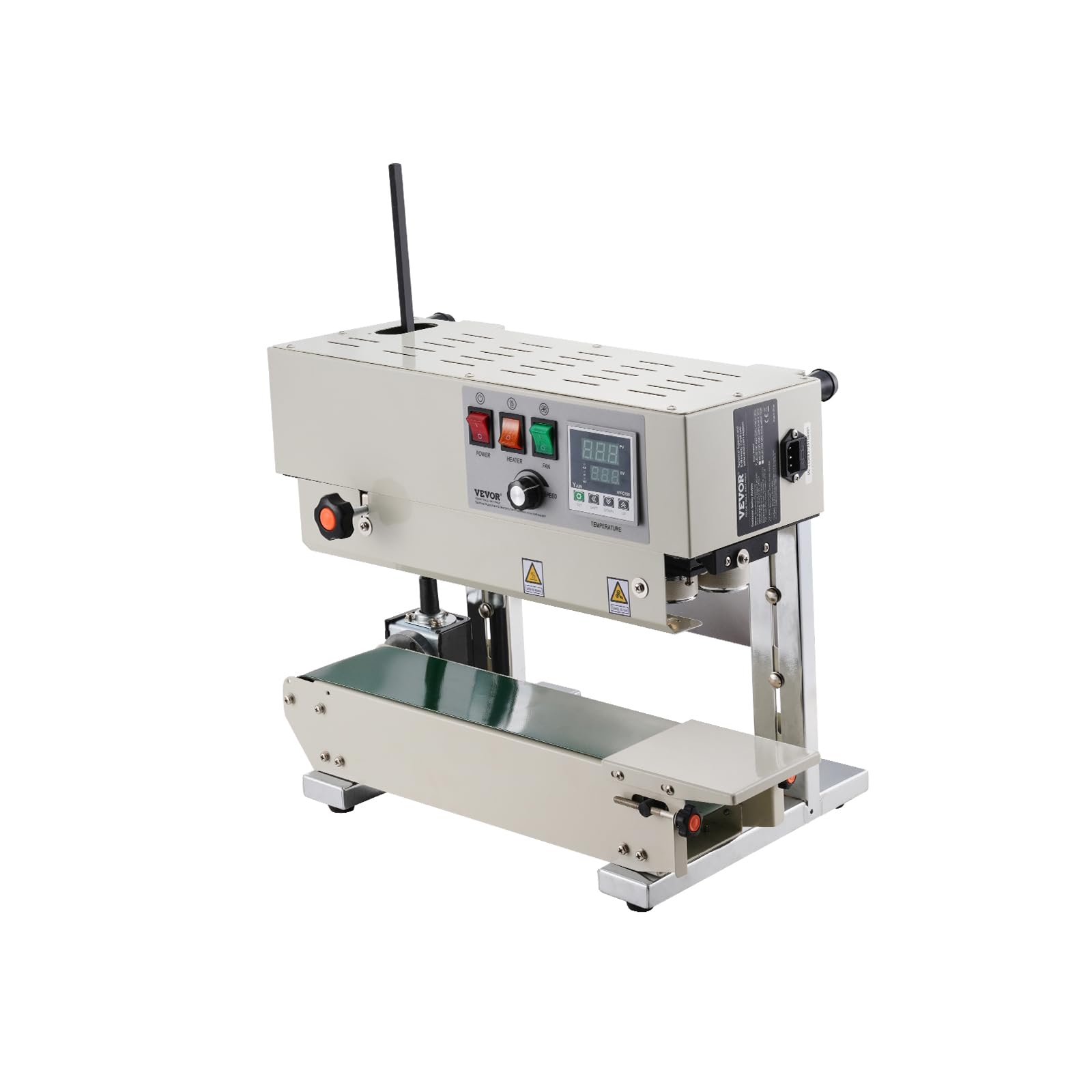 VEVOR Continuous Bag Band Sealing Machine, 0.24-0.47 in/6-12 mm Seal Width, Vertical Band Sealer Machine with Digital Temperature Control, Carbon Steel Bag Sealer for 0.02-0.8 mm Plastic Bags Films