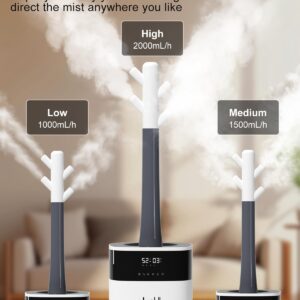 LACIDOLL Humidifier Large Room 5.3Gal/20L - Cool and Warm Mist Humidifiers for Home 3000 sq ft, Air Humidifiers for Bedroom with Diffuser&Extended Tube, Whole House Humidifiers for Nursery Baby Plants