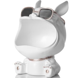 gaosheng white candy bowl, french bulldog statue, key bowl for entryway table,cute key holder,candy dish, key holder bowl,office desk,home decor figurines entryway table decor