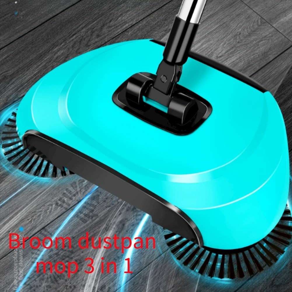 Generic 3-in-1 Easy Sweep: Hand Push Sweeper, Mop, Vacuum Combo for All Hard Floors - Effective on Pet Hair & Spills, Extra Cloths Included (Bright Red,Broom + 2 Original Cloths)