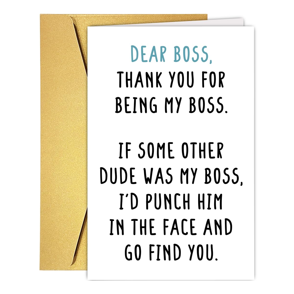 COLINHELIN Lovely Boss Thank You Card For Him, Funny Boss Day Card for Boss Men, Appreciation Card for Male Boss Leader, Boss Day Gift for Boss, Female Boss Card For Him, Boss Birthday for Him Men