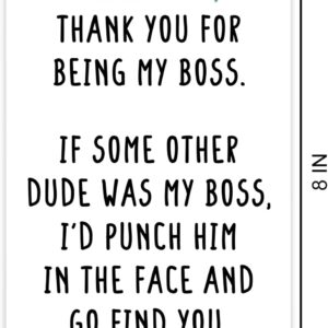 COLINHELIN Lovely Boss Thank You Card For Him, Funny Boss Day Card for Boss Men, Appreciation Card for Male Boss Leader, Boss Day Gift for Boss, Female Boss Card For Him, Boss Birthday for Him Men