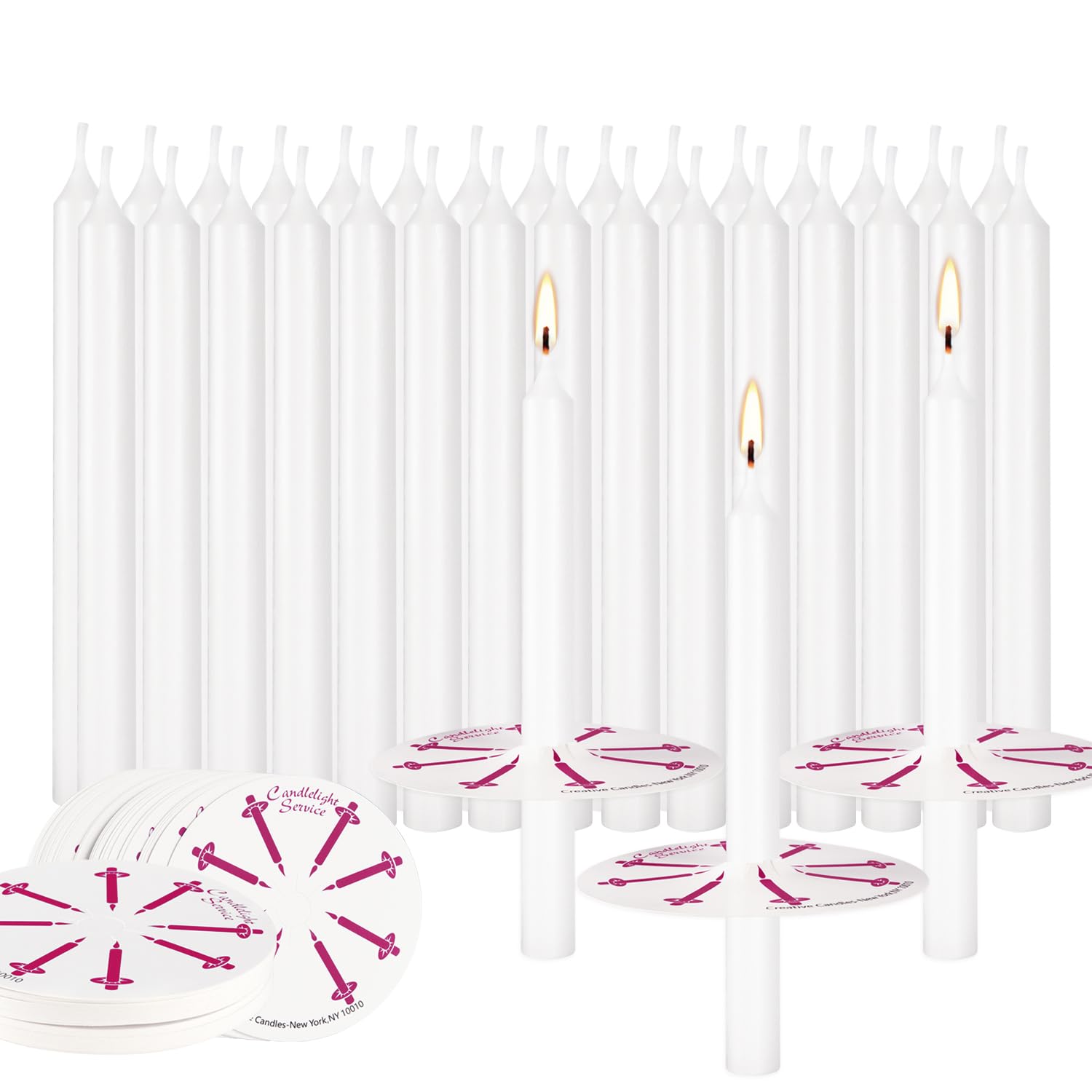 100 pcs odorless Taper Candles, White, Handheld with drip Protection, 5 inches, Church Prayer Candles, Sabbath Candles, Religious Candles……