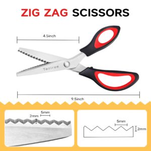 Pinking Shears for Fabric Cutting, Taotree Zig Zag Craft Scissors Decorative Edge, Fabric Scissors, Sewing Scissors, Scrapbook Supplies, Crafting Scrapbooking Scissors, Arts Crafts, Sewing Supplies